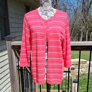 C&B ¾ sleeve striped cardigan